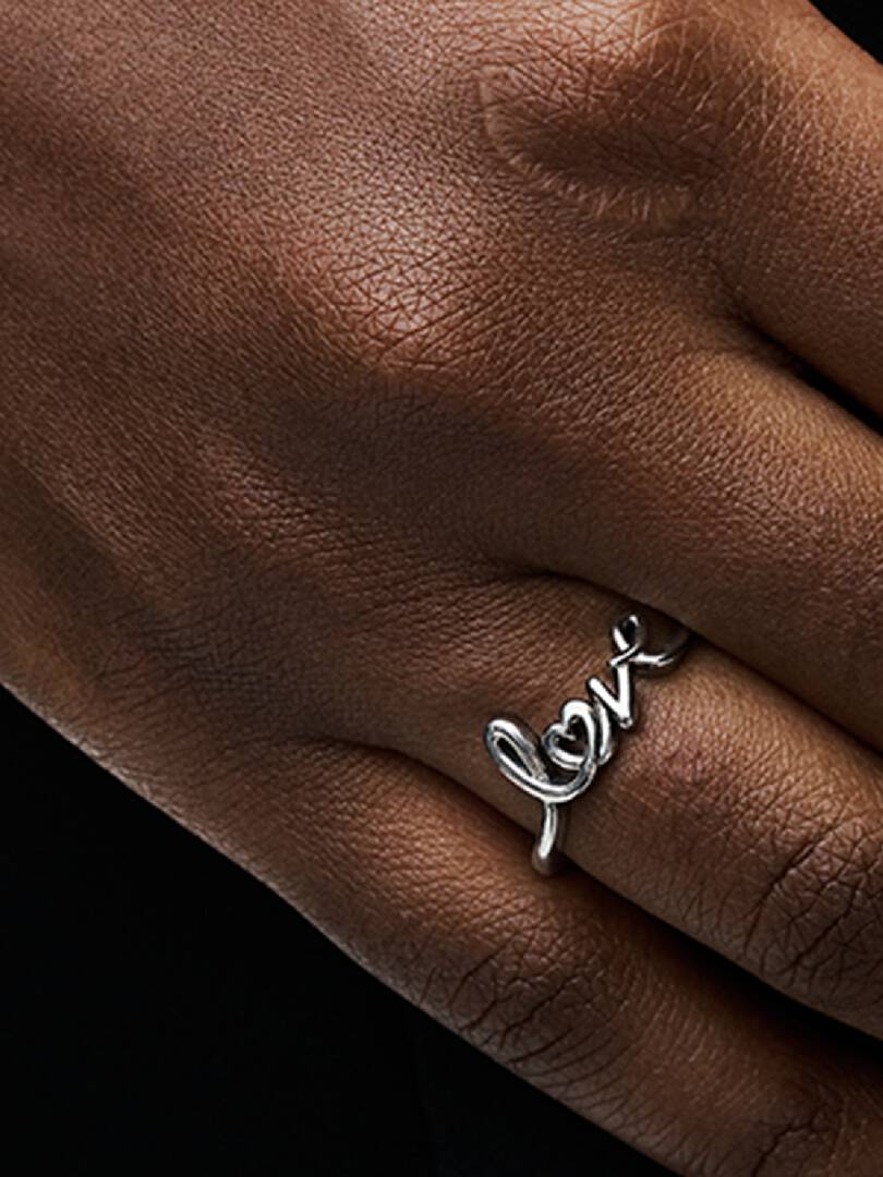 Handwritten Love Ring Sterling silver