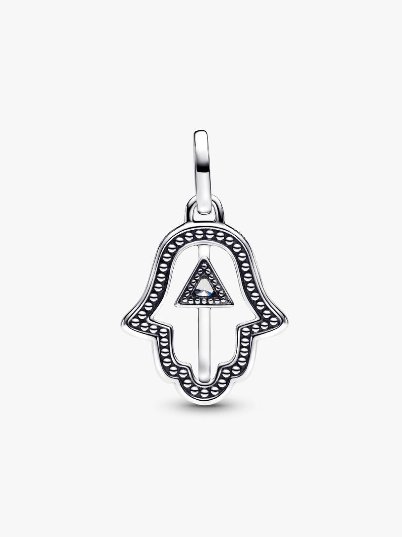 FINAL SALE - Hamsa Hand Medallion Charm Sterling silver