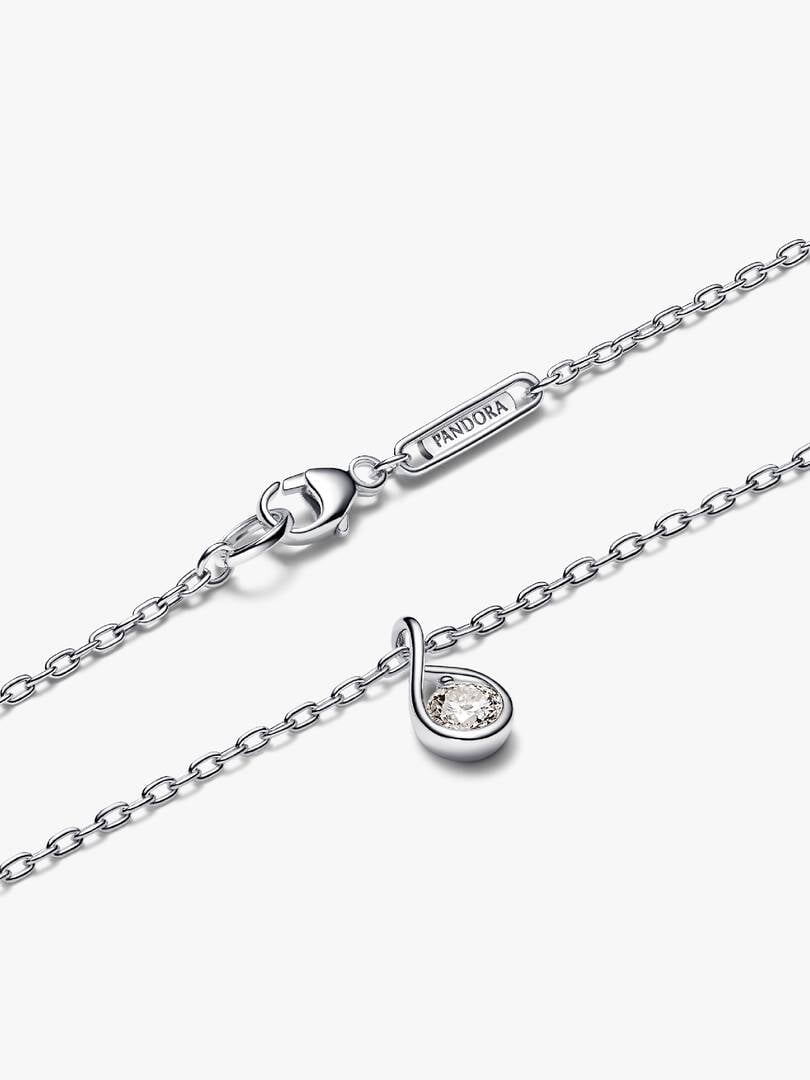Pandora Infinite Sterling Silver Lab-grown Diamond Pendant Necklace 0.25 ct TW, Sterling silver