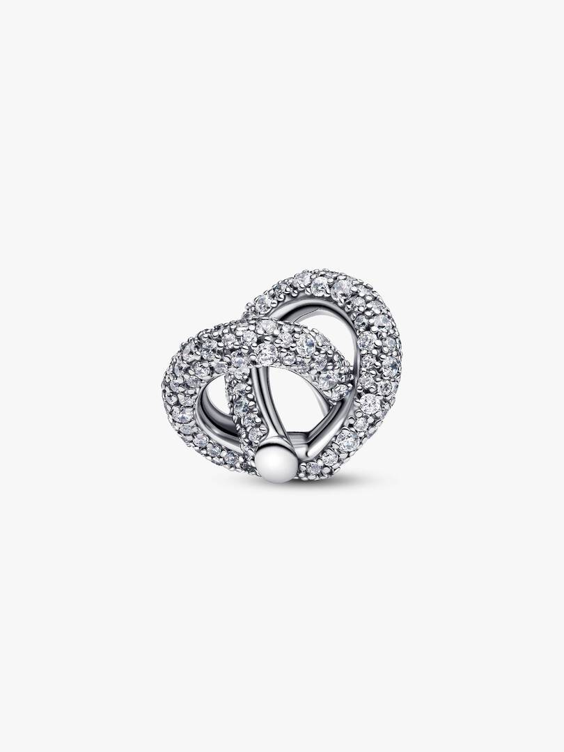 FINAL SALE - Pavé Infinity Knot Heart Charm Sterling silver