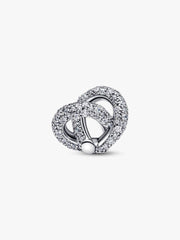 FINAL SALE - Pavé Infinity Knot Heart Charm Sterling silver