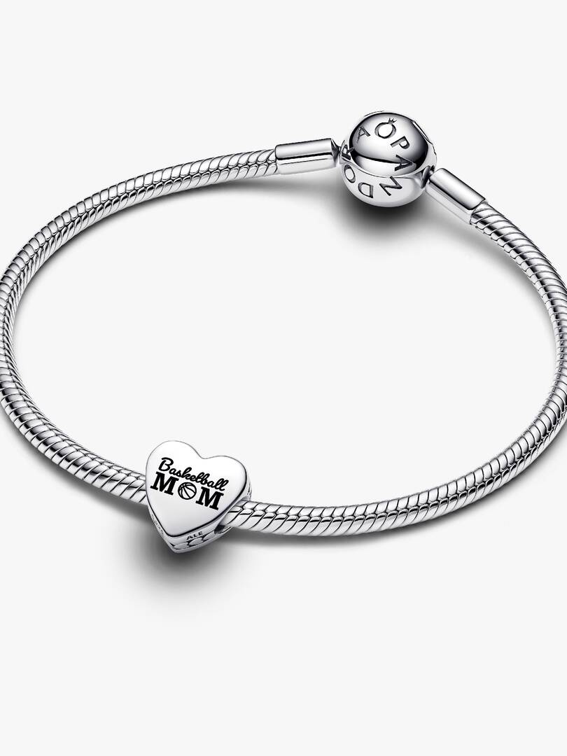 Basketball Mom Heart Charm Sterling silver