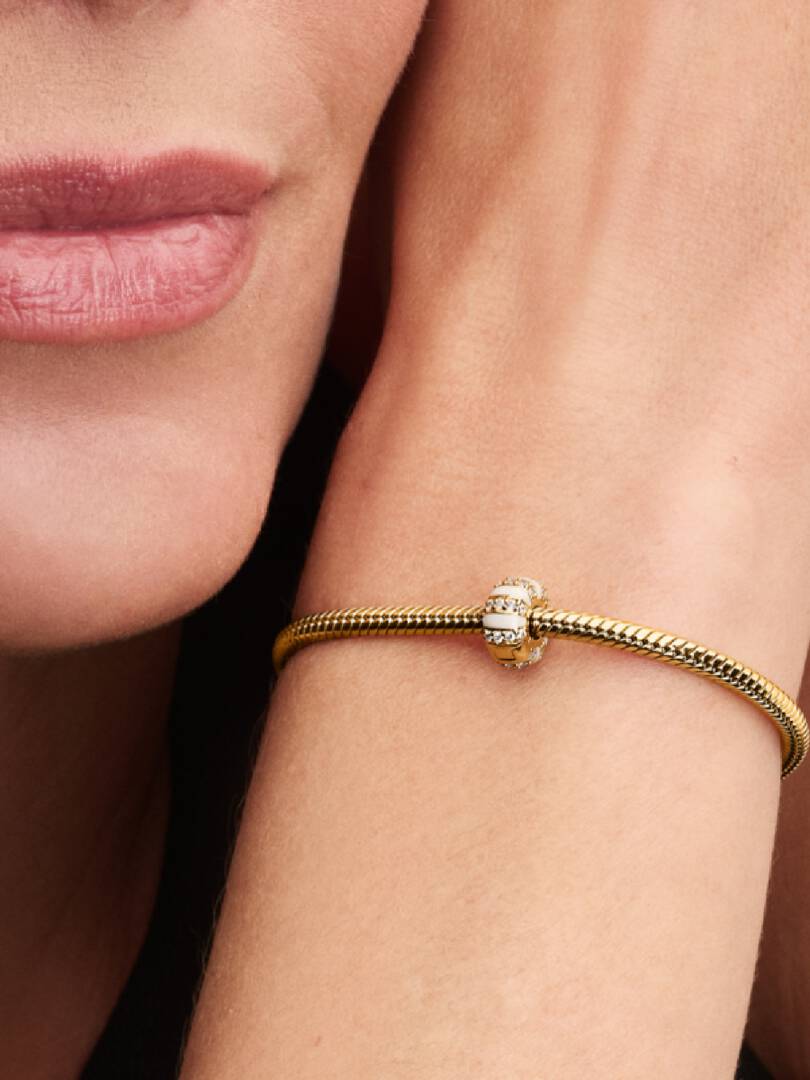 Stones & Enamel Clip Charm 14k gold plating
