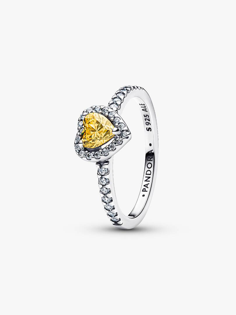 Sparkling Elevated Heart Ring Sterling silver