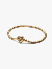 Sparkling Infinity Heart Clasp Snake Chain Bracelet 14k gold plating