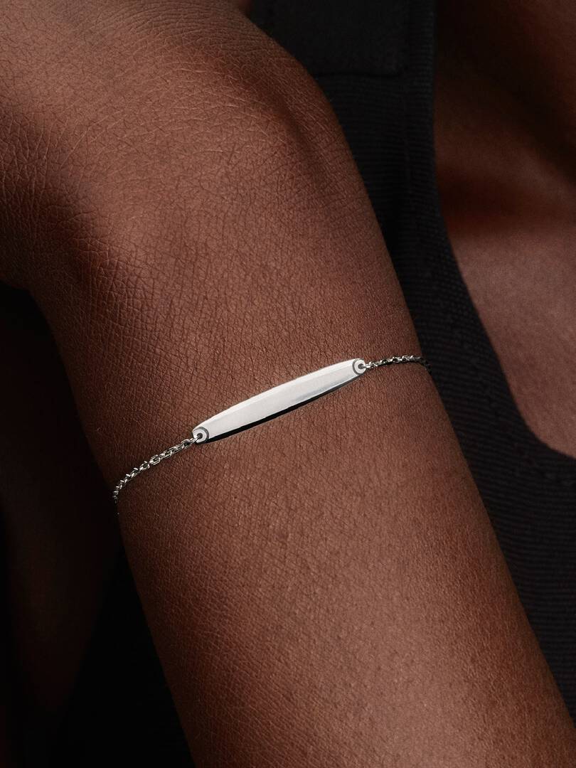 Engravable Bar Chain Bracelet Sterling silver