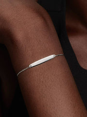 Engravable Bar Chain Bracelet Sterling silver