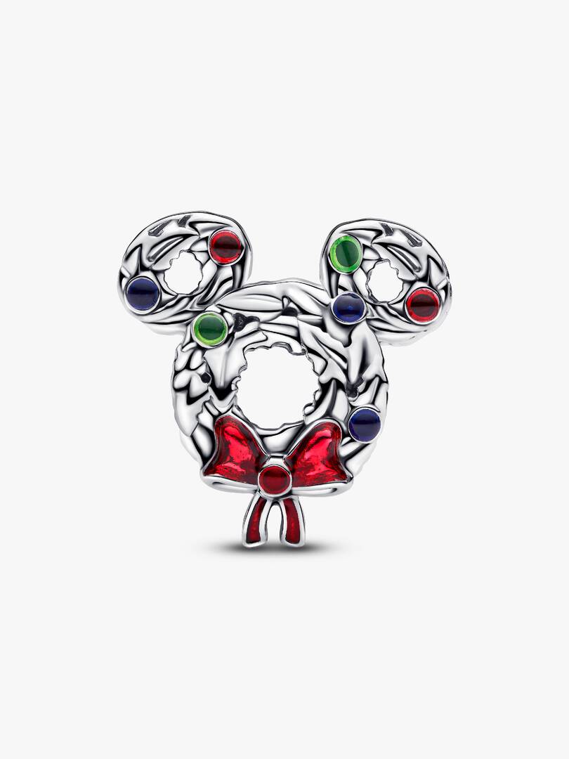 Disney Mickey Mouse Christmas Wreath Charm Sterling silver