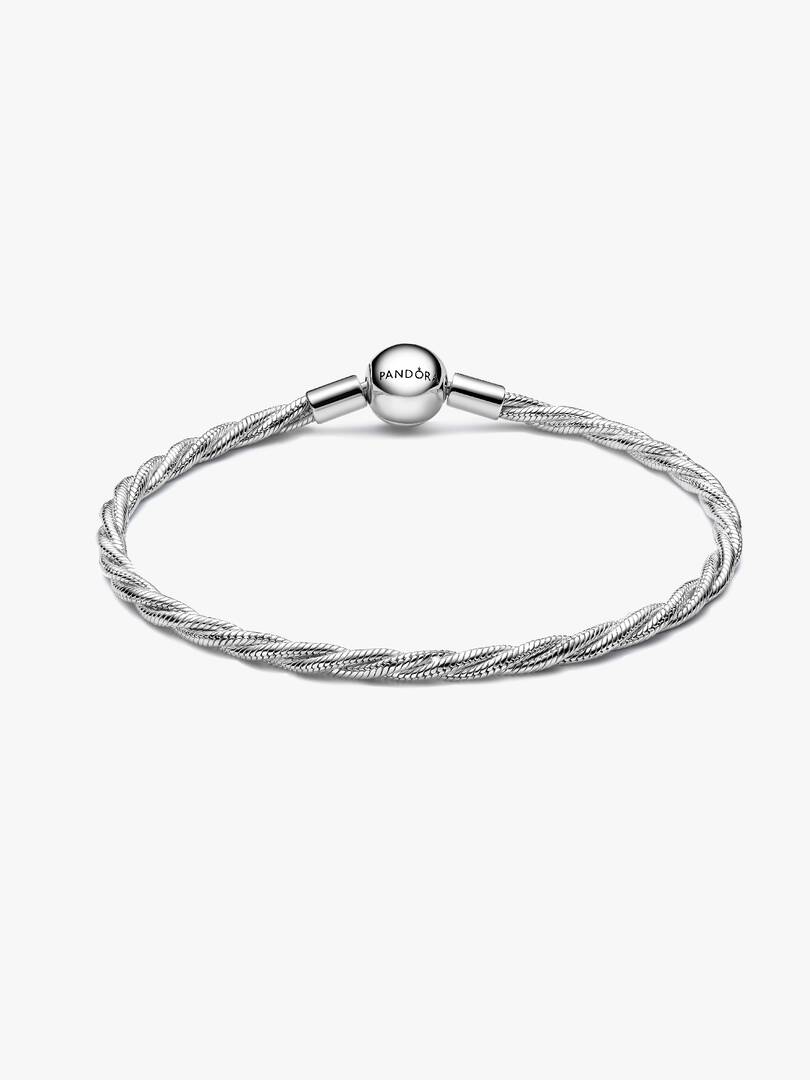 Round Pandora Clasp Twisted Snake Chain Sterling silver
