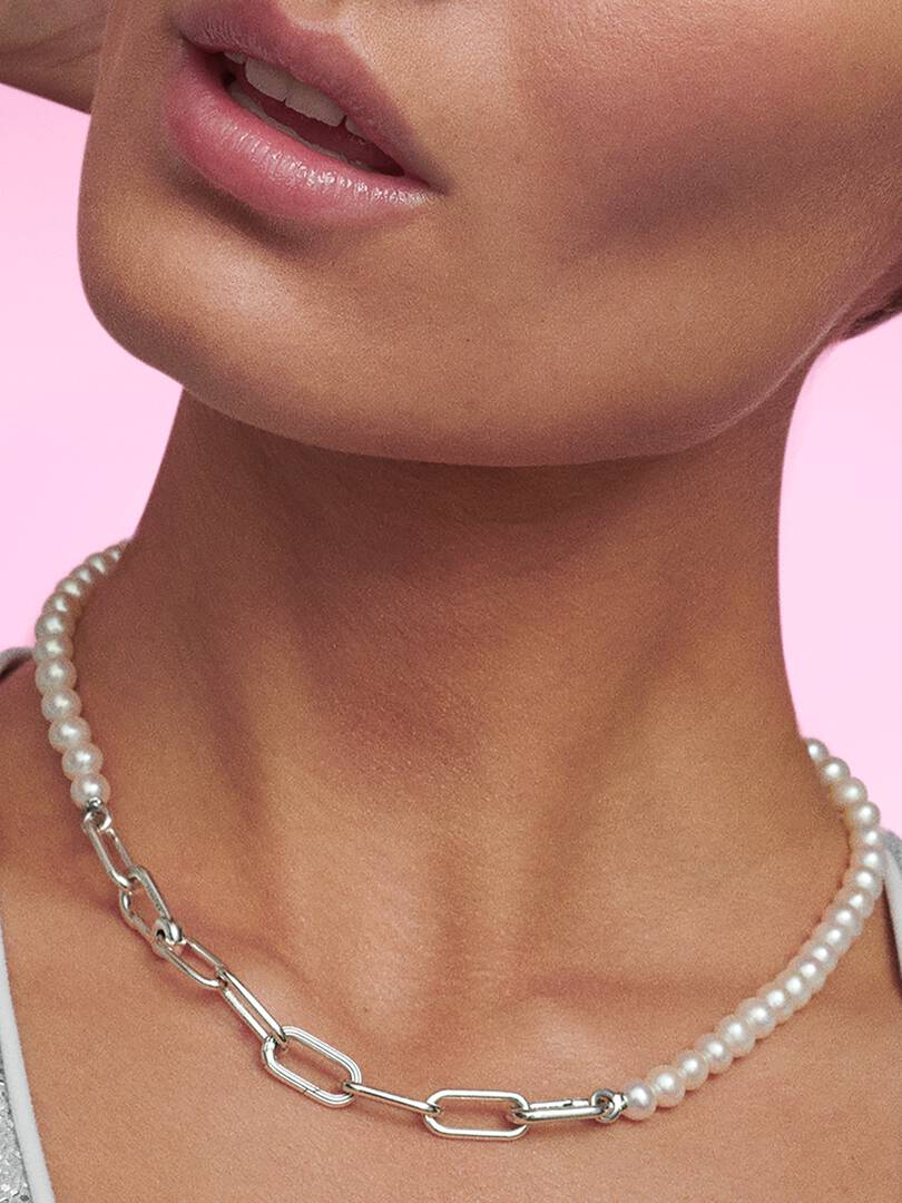 FINAL SALE - Pandora ME Treated Freshwater Cultured Pearl Necklace Sterling silver