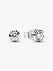 Pandora Era Bezel Sterling Silver Lab-grown Diamond Earrings 0.30 ct TW, Sterling silver