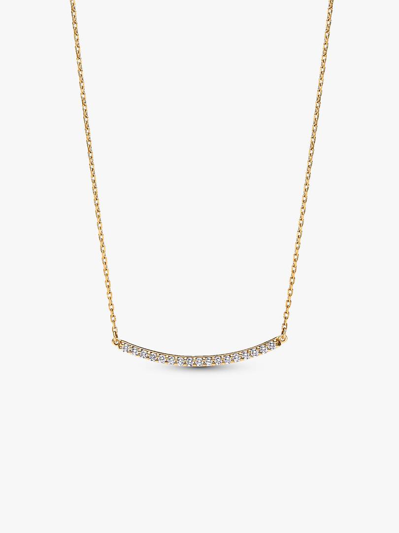 Pandora Era 14k Gold Lab-grown Diamond Pavé Bar Necklace 0.26 ct TW, 14k gold
