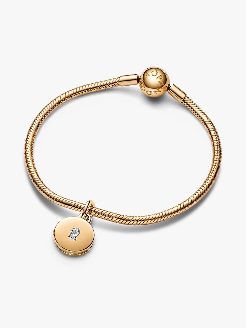 Openable & Engravable Love Locket Dangle Charm 14k gold plating