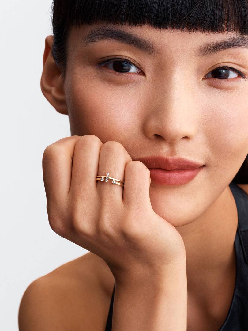 Pandora Era Lab-Grown Diamond Trio Ring 0.07 ct TW, 14k gold