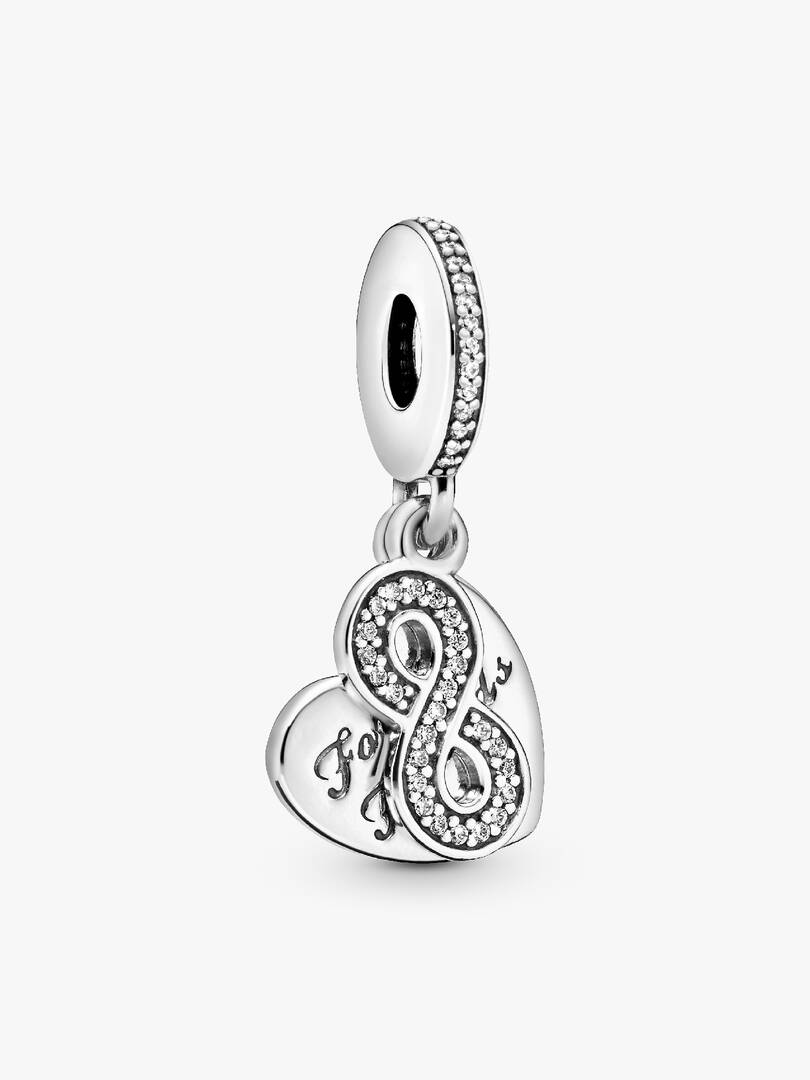 FINAL SALE - Forever Friends Heart Dangle Charm Sterling silver