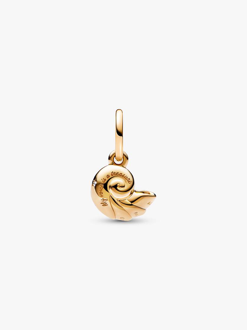 Disney The Little Mermaid Enchanted Shell Dangle Charm 14k gold plating