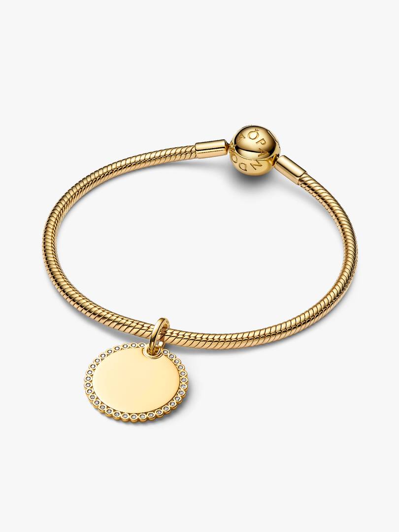 Engravable Round Tag Pendant 14k gold plating