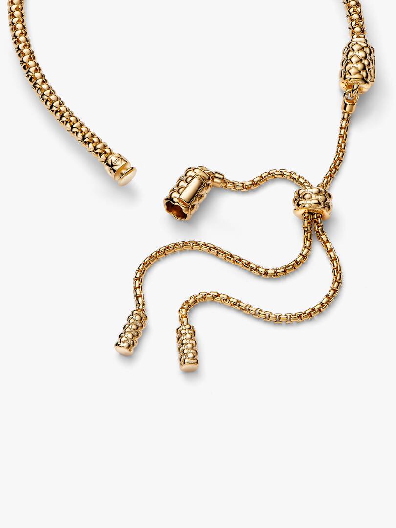 Studded Chain Slider Bracelet 14k gold plating