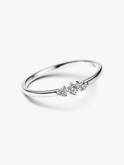 Pandora Era Lab-Grown Diamond Triple Stone Ring 0.09 ct TW, 14k white gold