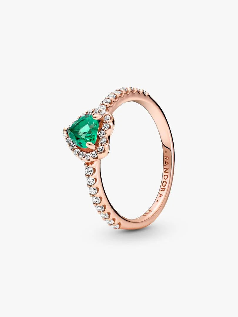 Sparkling Elevated Heart Ring 14k rose gold plating