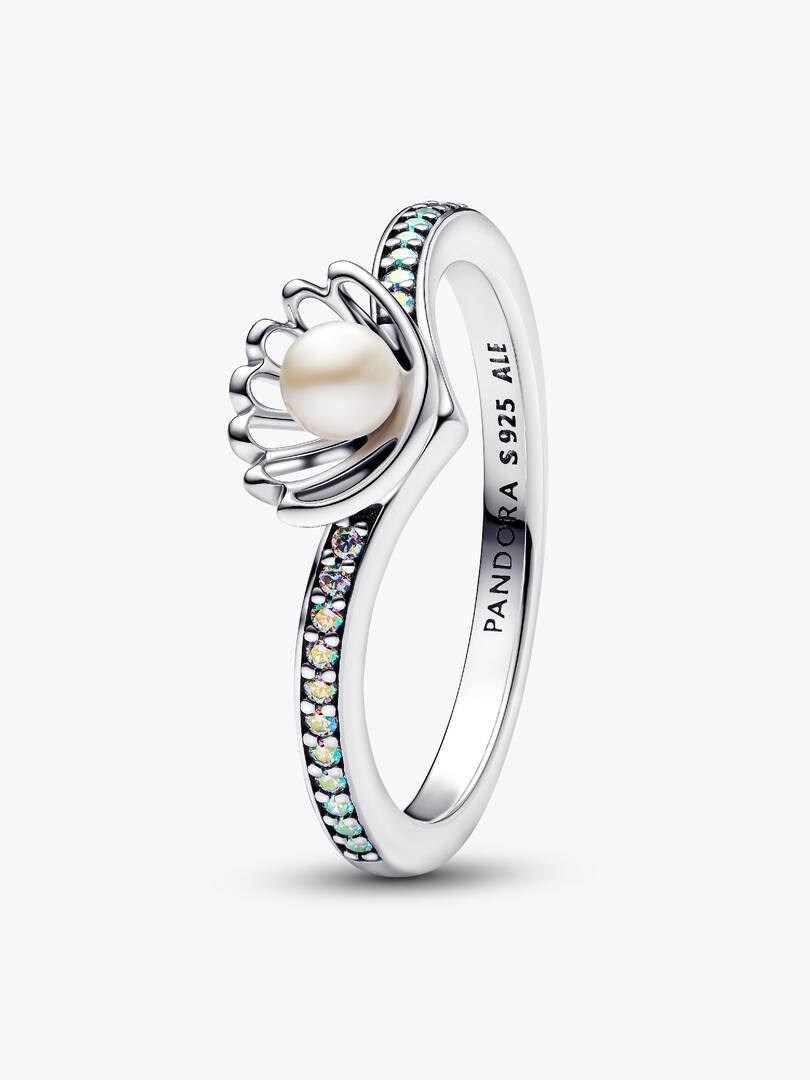 Disney Princess Ariel Shell Treated Freshwater Cultured Pearl Ring Sterling silver