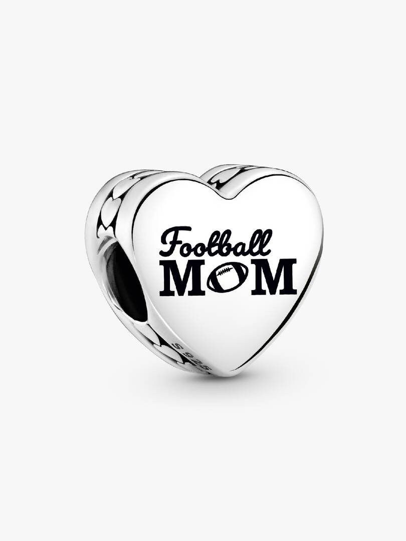 Football Mom Heart Charm Sterling silver