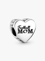 Football Mom Heart Charm Sterling silver