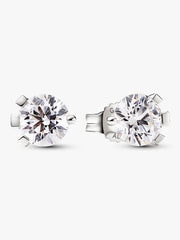 FINAL SALE - Pandora Nova 14k White Gold Lab-grown Diamond Earrings 2.00 ct TW, 14k white gold