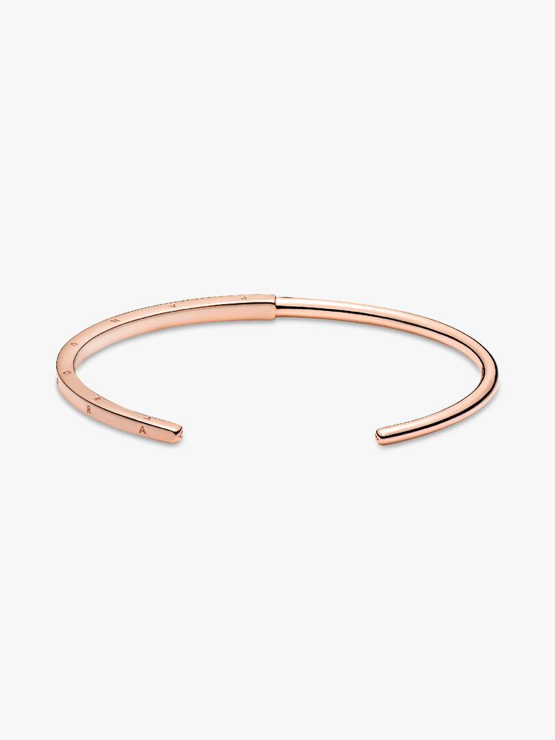 FINAL SALE - Pandora Signature I-D Open Bangle 14k rose gold plating