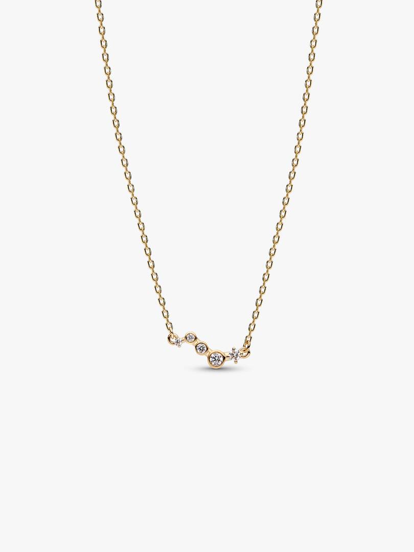 Pandora Era Lab-Grown Diamond Droplet Bar Necklace 0.09 ct TW, 14k gold