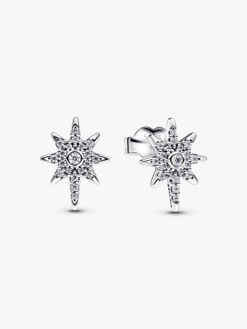 FINAL SALE - Sparkling North Star Stud Earrings Sterling silver