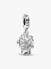 Snowflake Snow Globe Dangle Charm Sterling silver