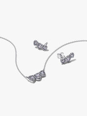 Halo Heart Trio Jewelry Gift Set Sterling silver