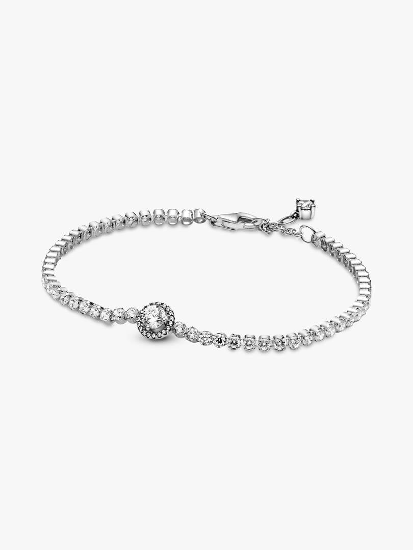 Sparkling Halo Tennis Bracelet Sterling silver