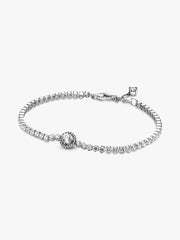 Sparkling Halo Tennis Bracelet Sterling silver