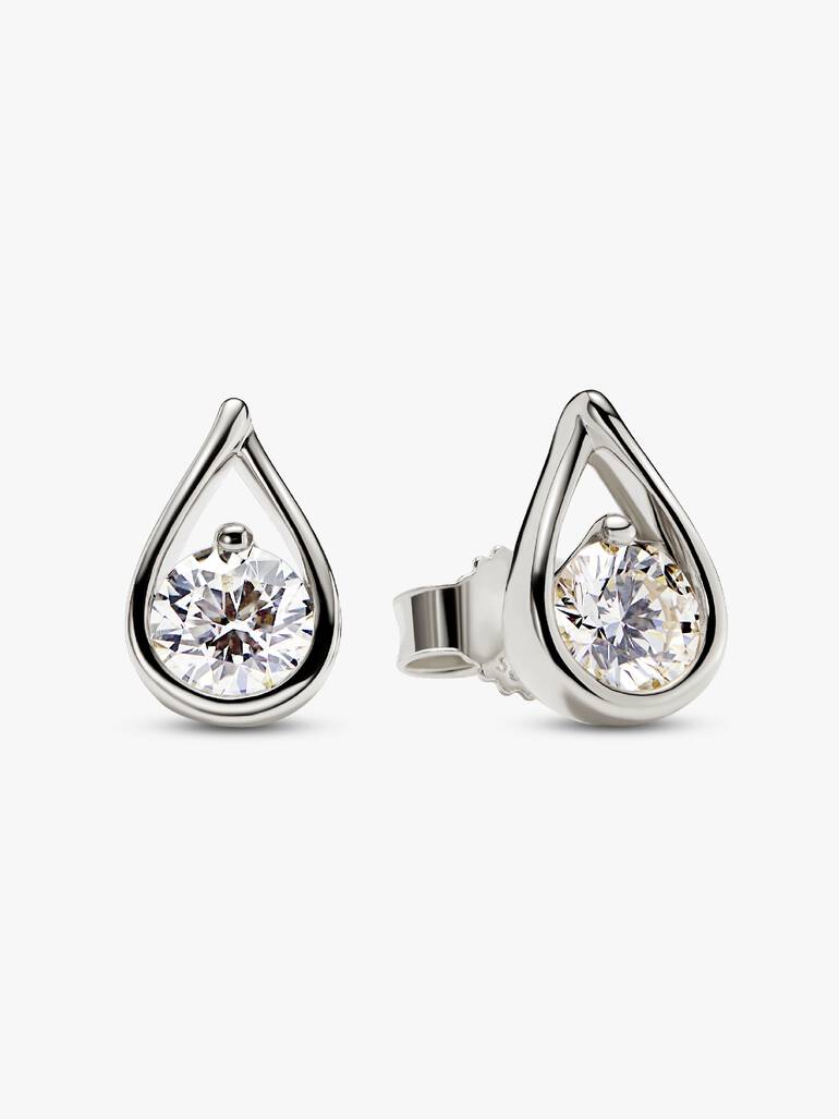 FINAL SALE - Pandora Infinite 14K White Gold Lab-grown Diamond Earrings 1.00 ct TW, 14k white gold