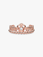 FINAL SALE - Princess Tiara Crown Ring 14k rose gold plating