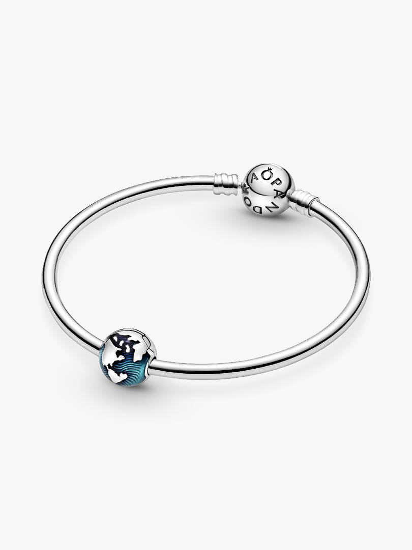 Blue Globe Clip Charm Sterling silver