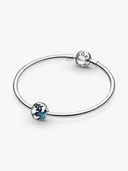 Blue Globe Clip Charm Sterling silver