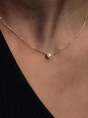 Pandora Era Bezel 14k Gold Lab-grown Diamond Pendant Necklace 0.15 ct TW, 14k gold