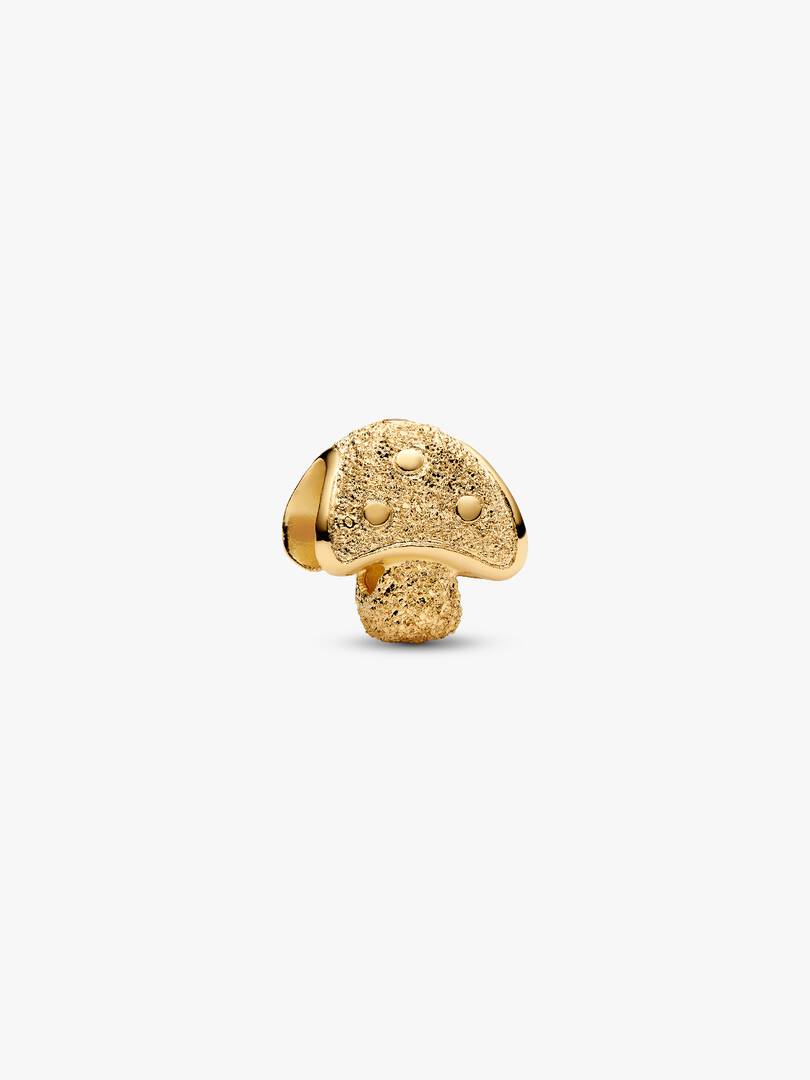Textured Mushroom Mini Charm 14k gold plating