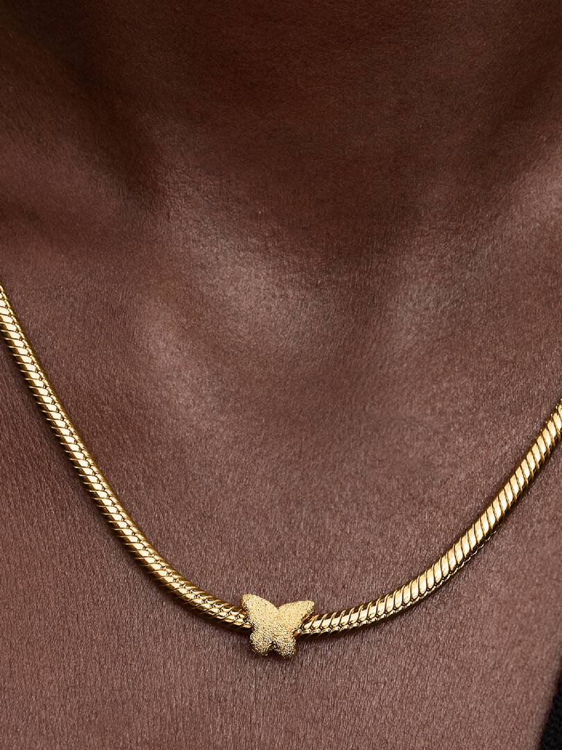 Textured Butterfly Mini Charm 14k gold plating