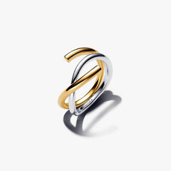 Two-Tone Intertwined Ring Set 2 Quantity