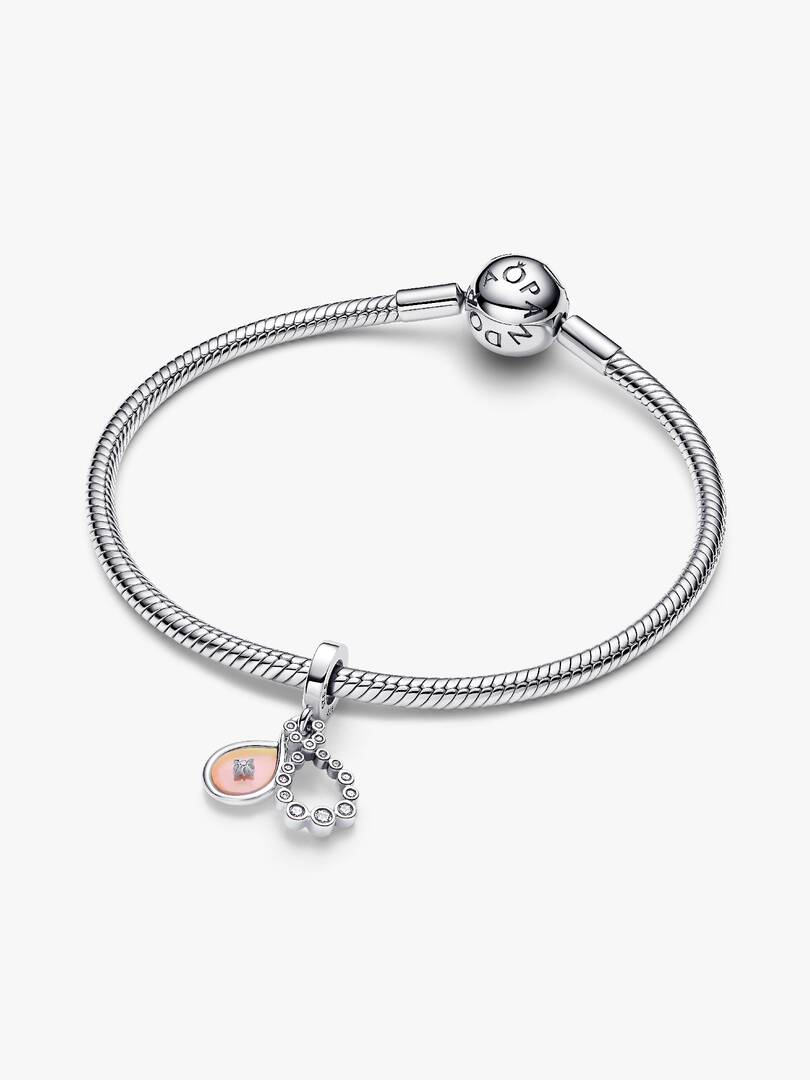 Opalescent Infinity Double Dangle Charm Sterling silver