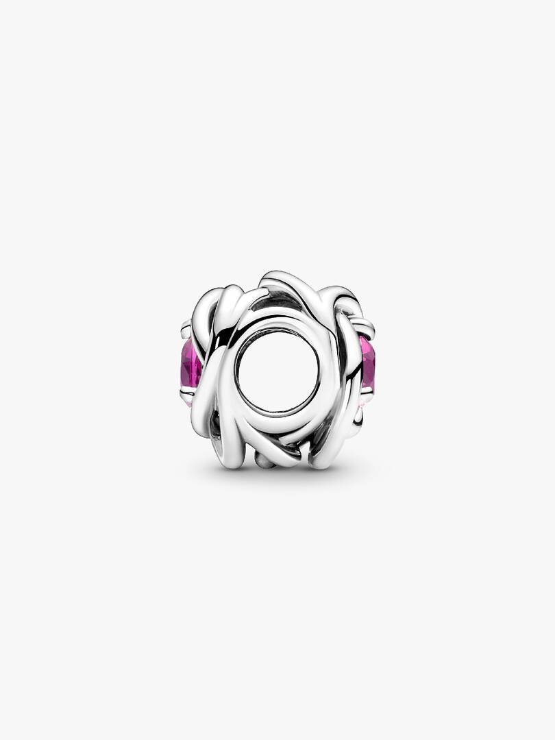 October Pink Eternity Circle Charm Sterling silver