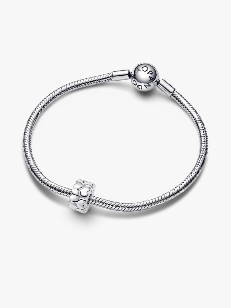 Heart Pattern Clip Charm Sterling silver