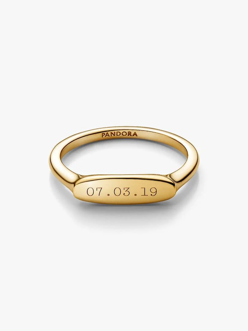 Engravable Bar Ring 14k gold plating