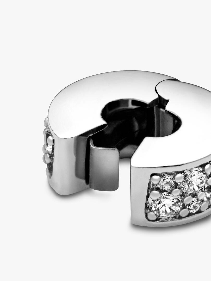 Clear Pavé Clip Charm Sterling silver