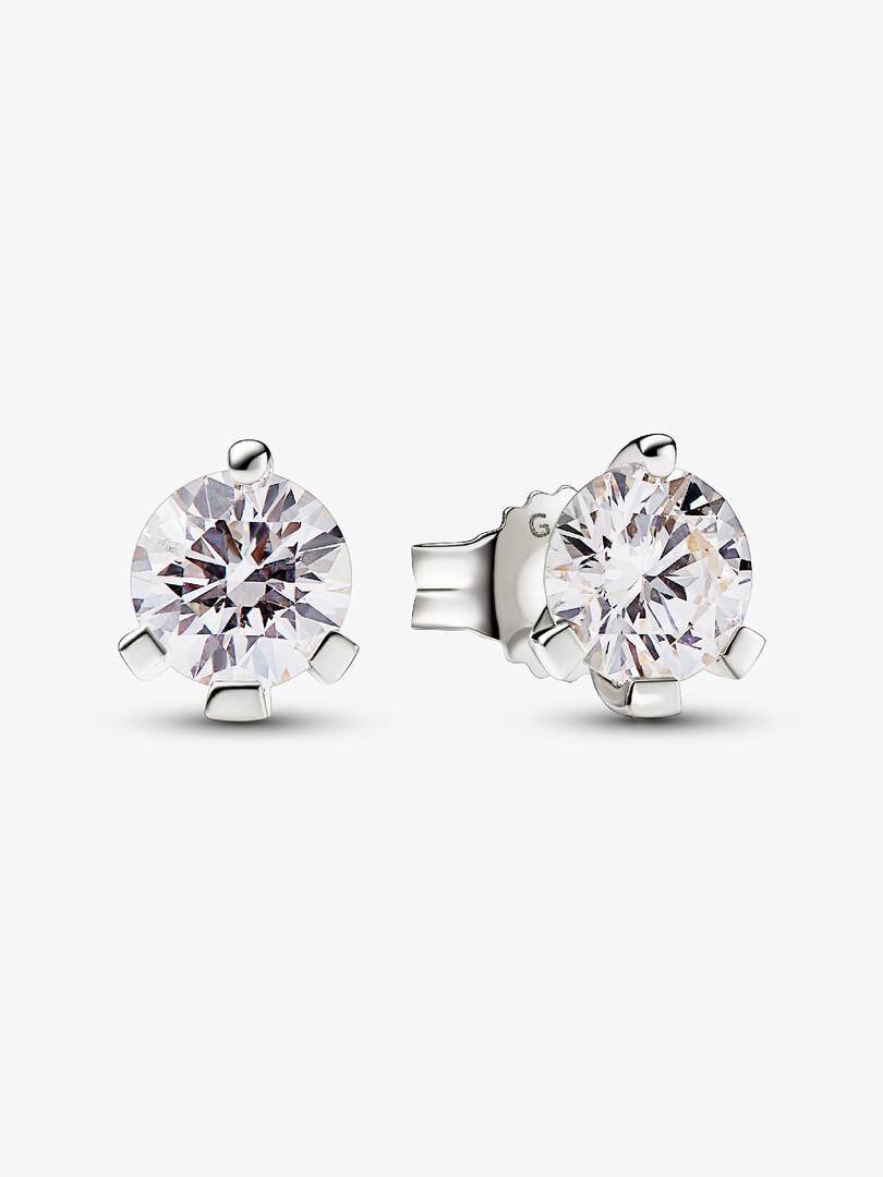 FINAL SALE - Pandora Nova 14k White Gold Lab-grown Diamond Earrings 1.00 ct TW, 14k white gold