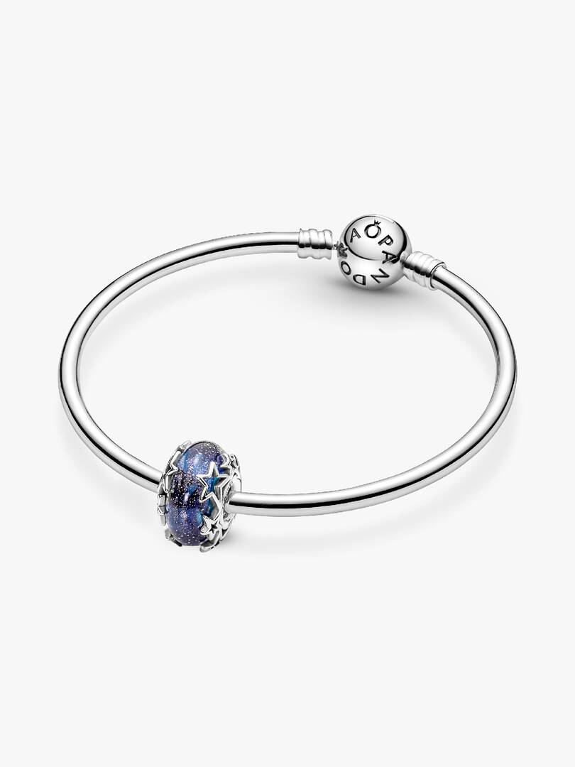 Galaxy Blue & Star Murano Charm Sterling silver